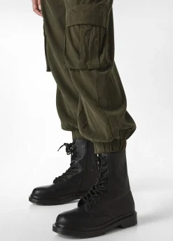Shop DEHA Corduroy Cargo Pants Green Olive Green