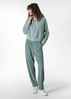 New DEHA Corduroy Chenille Full Zip Sweatshirt Green Sage Green