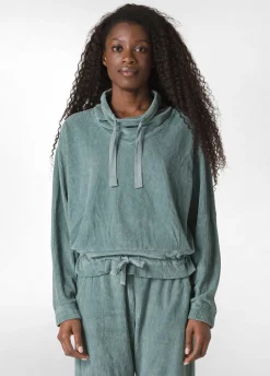 Best DEHA Corduroy Chenille Sweatshirt Green Sage Green