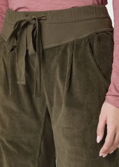 New DEHA Corduroy Combined Pants Green Olive Green