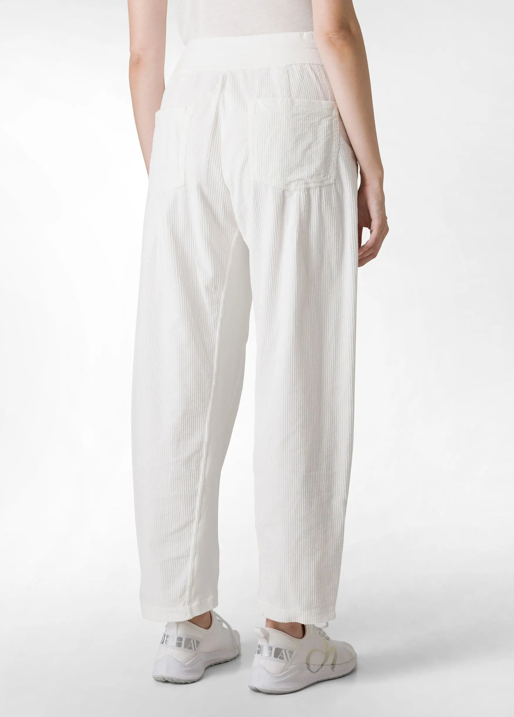 Shop DEHA Corduroy Combined Pants White Milk White