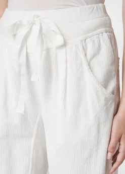 Shop DEHA Corduroy Combined Pants White Milk White