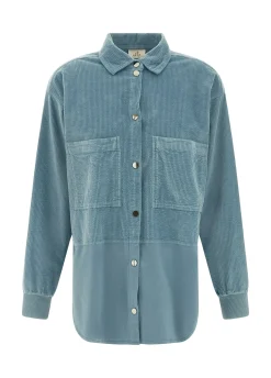 Clearance DEHA Corduroy Combined Shirt Blue Midblue