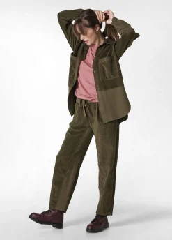 Discount DEHA Corduroy Combined Shirt Green Olive Green