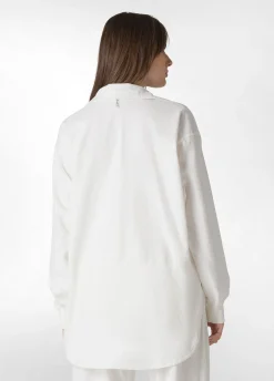 Hot DEHA Corduroy Combined Shirt White Milk White