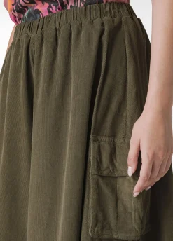 Best Sale DEHA Corduroy Coulotte Pants Green Olive Green