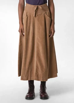 Cheap DEHA Corduroy Long Skirt Brown Biscuit Brown