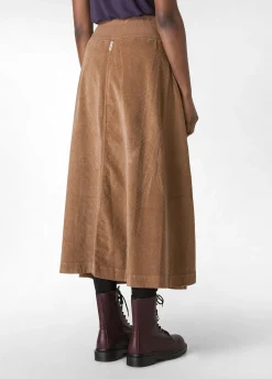 Cheap DEHA Corduroy Long Skirt Brown Biscuit Brown