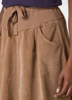 Cheap DEHA Corduroy Long Skirt Brown Biscuit Brown