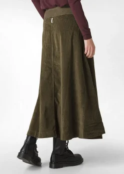 New DEHA Corduroy Long Skirt Green Olive Green
