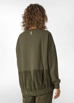 Shop DEHA Corduroy Sweatshirt Green Olive Green