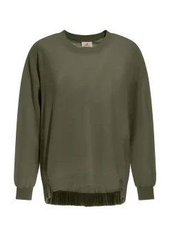 Shop DEHA Corduroy Sweatshirt Green Olive Green