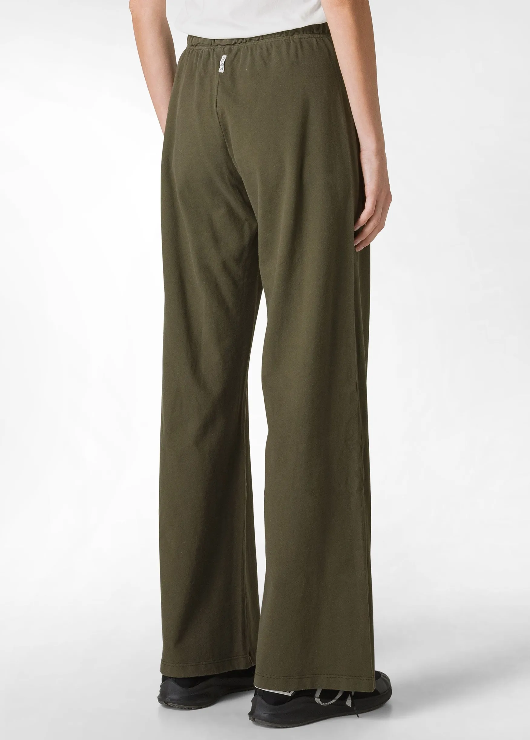 Outlet DEHA Core Wide Leg Jersey Pants Green Olive Green