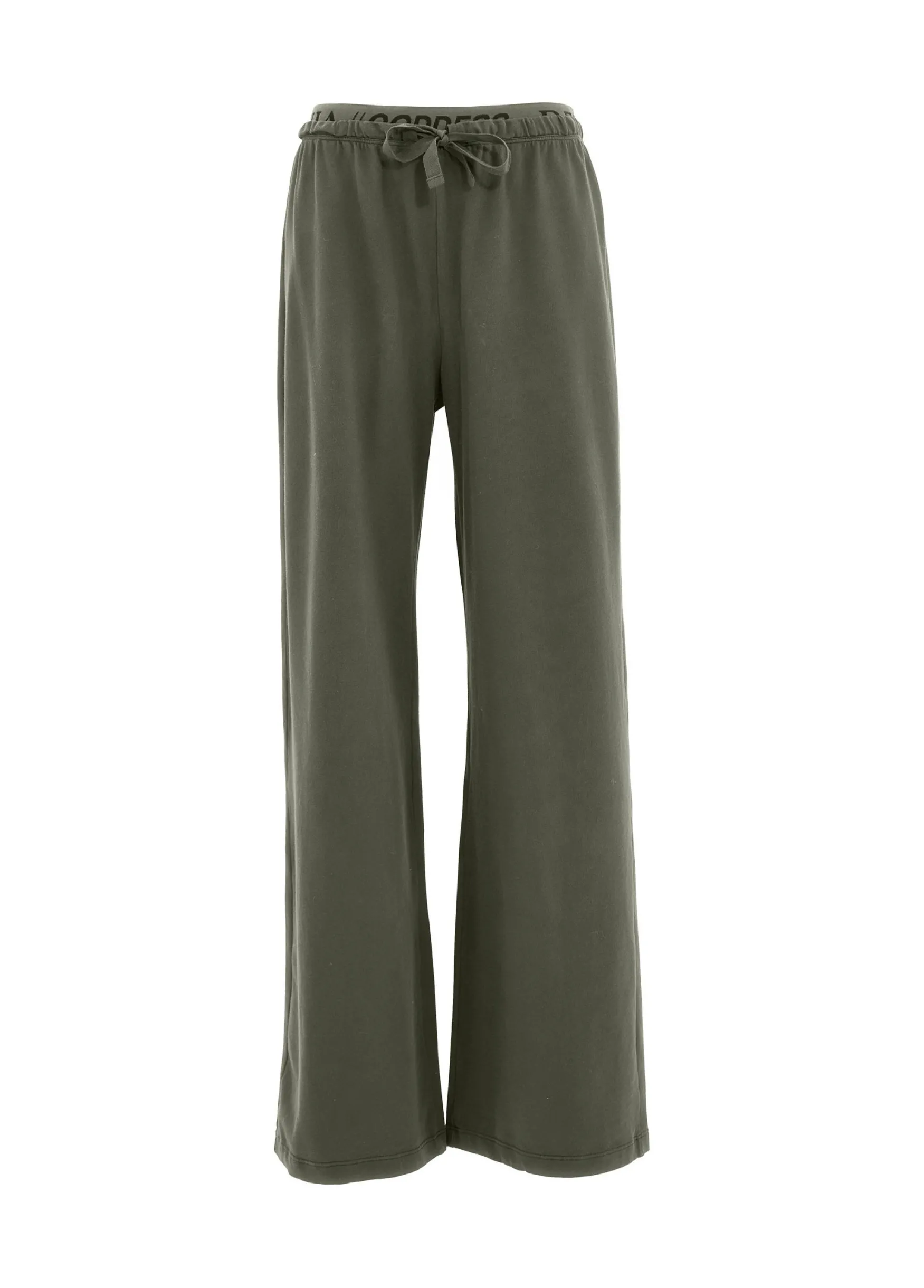 Outlet DEHA Core Wide Leg Jersey Pants Green Olive Green