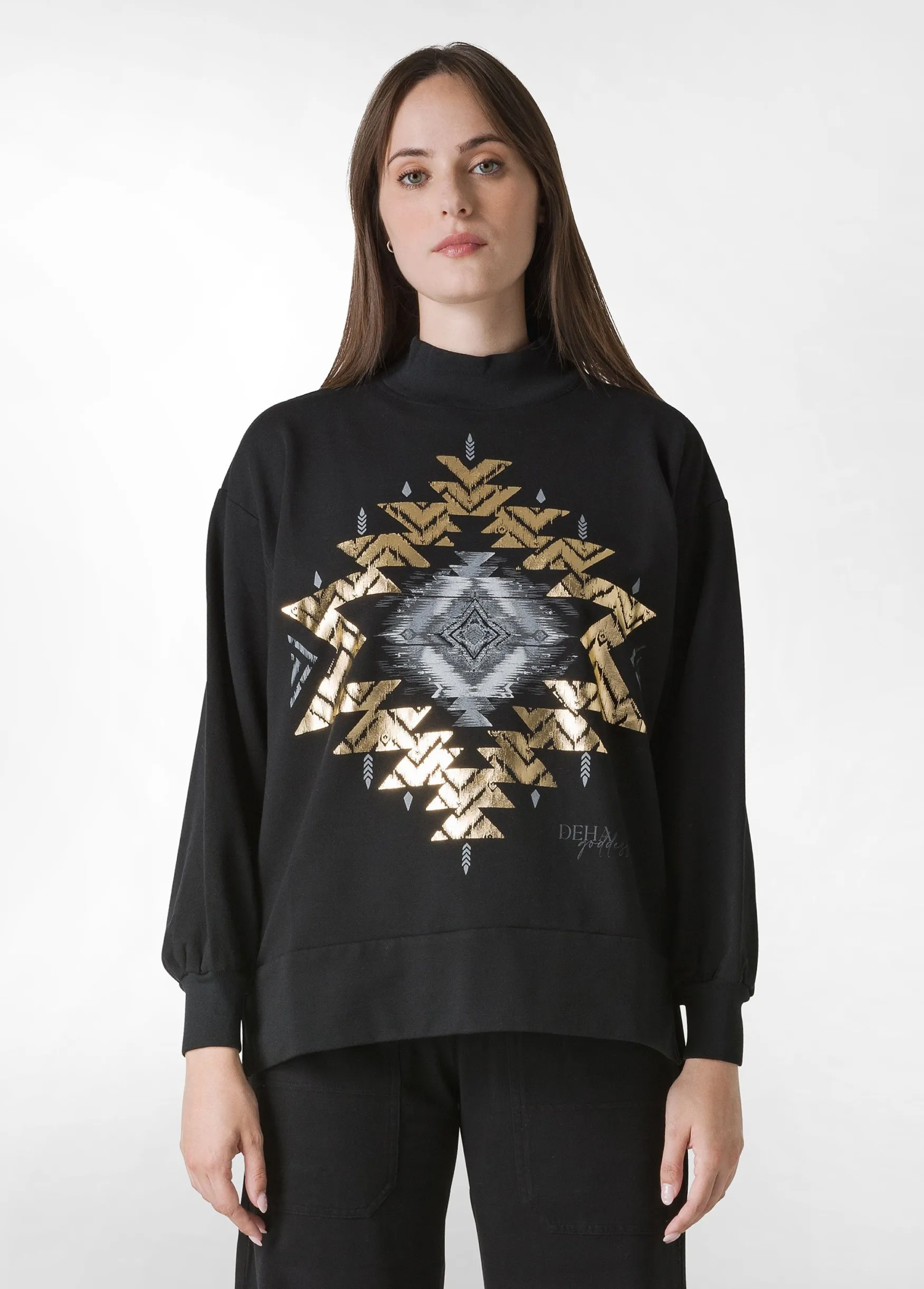 Store DEHA Cosy Graphic Sweatshirt Black