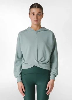 Outlet DEHA Cosy Knotted Hoodie Green Sage Green