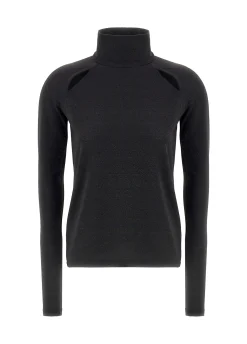 Outlet DEHA Cut-Out Lurex T-Shirt Black