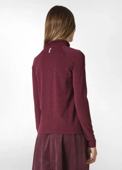 Clearance DEHA Cut-Out Lurex T-Shirt Red Bordeaux