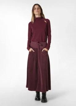 Clearance DEHA Cut-Out Lurex T-Shirt Red Bordeaux