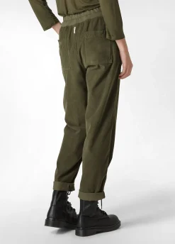 Outlet DEHA Drawstring Corduroy Pants Green Olive Green