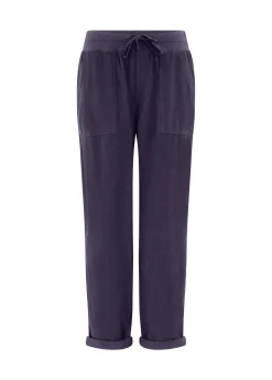 Hot DEHA Drawstring Corduroy Pants Purple Aubergine Violet