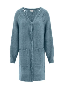 Best Sale DEHA Fluffy Long Cardigan Blue Midblue