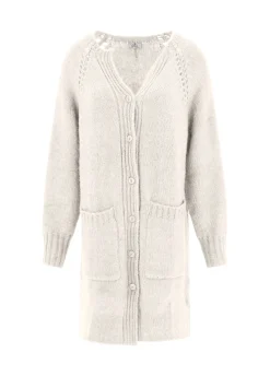 New DEHA Fluffy Long Cardigan White Milk White
