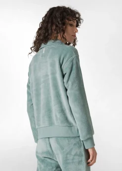 New DEHA Fluffy Polar Sweatshirt Green Sage Green