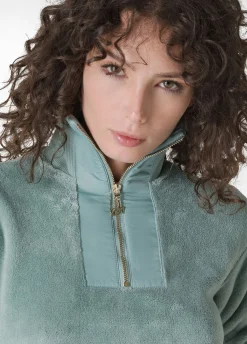 New DEHA Fluffy Polar Sweatshirt Green Sage Green