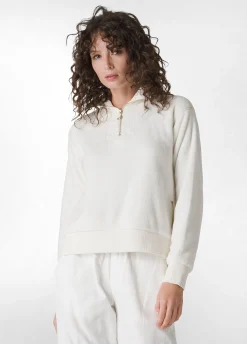 Shop DEHA Fluffy Polar Sweatshirt White Milk White