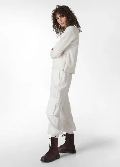 Shop DEHA Fluffy Polar Sweatshirt White Milk White