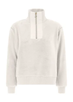 Shop DEHA Fluffy Polar Sweatshirt White Milk White