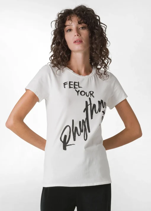 Store DEHA Graphic Stretch T-Shirt White Milk White