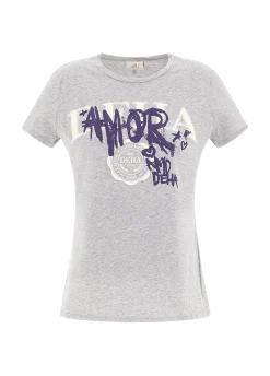 Cheap DEHA Graphic T-Shirt Grey Grey Melange