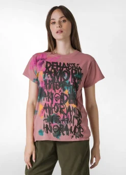 Shop DEHA Graphic T-Shirt Pink Deco' Rose