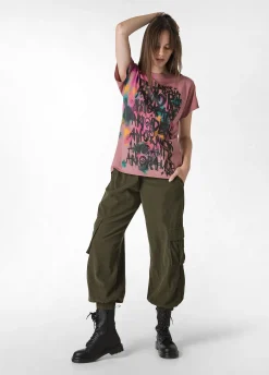 Shop DEHA Graphic T-Shirt Pink Deco' Rose