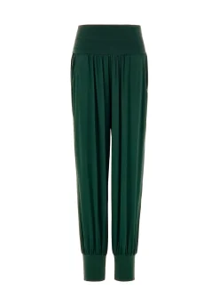 Cheap DEHA Harem Viscose Pants Green Forest Green