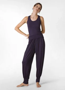 Cheap DEHA Harem Viscose Pants Purple Aubergine Violet