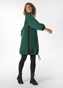 Sale DEHA Houndstooth Oversize Sweatshirt Green Forest Green
