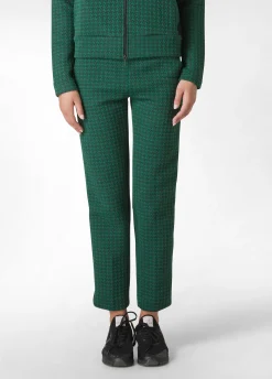 Outlet DEHA Houndstooth Straight Pants Green Forest Green