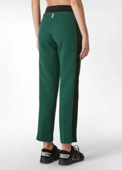 Outlet DEHA Houndstooth Straight Pants Green Forest Green