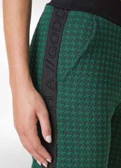 Outlet DEHA Houndstooth Straight Pants Green Forest Green