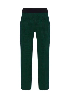 Outlet DEHA Houndstooth Straight Pants Green Forest Green