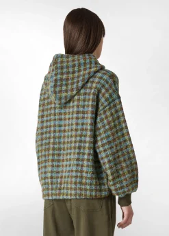 Clearance DEHA Jaquard Wooly Jacket Green Green & Blue Check