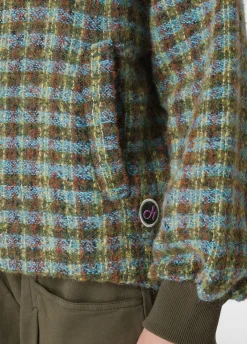 Clearance DEHA Jaquard Wooly Jacket Green Green & Blue Check