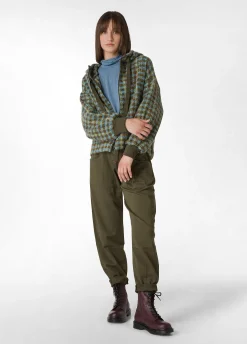 Clearance DEHA Jaquard Wooly Jacket Green Green & Blue Check