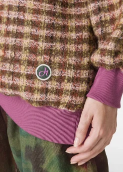 Cheap DEHA Jaquard Wooly Sweatshirt Pink Rose & Red Check