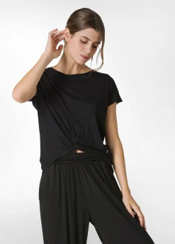 Outlet DEHA Knot Viscose T-Shirt Black