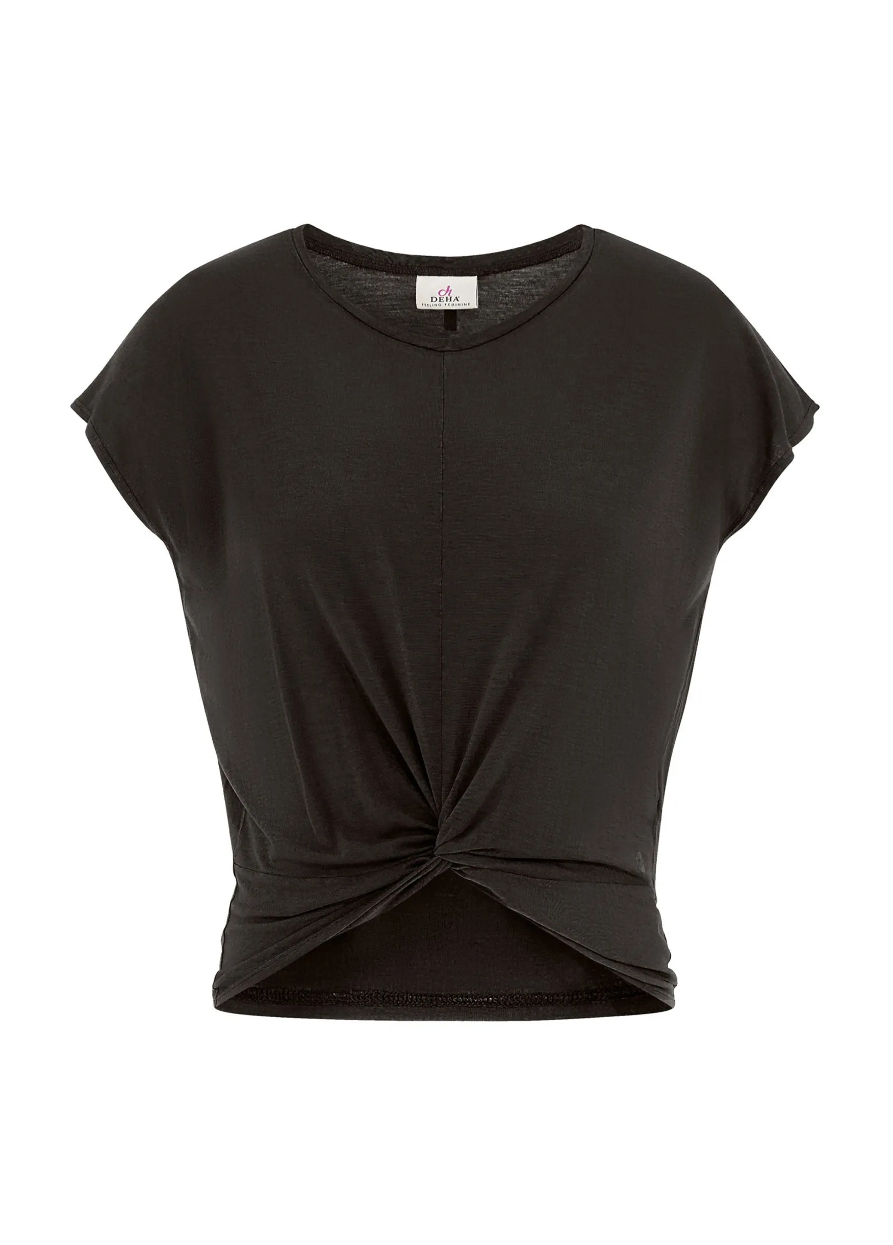 Outlet DEHA Knot Viscose T-Shirt Black