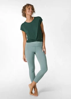 Cheap DEHA Knot Viscose T-Shirt Green Forest Green